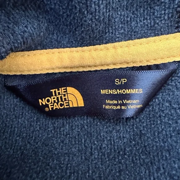 The North Face Fleece Jacket Mens Small Yellow Gray Full Zip Lightweight Outdoor